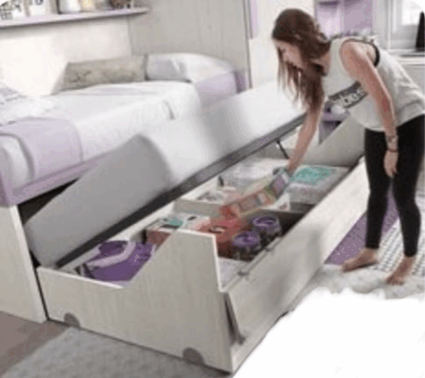 Cama doble con Almacenamiento oculto Mod: Doba - Imagen 3