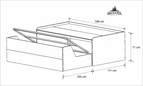 Cama doble con Almacenamiento oculto Mod: Doba - Imagen 6